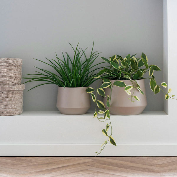 Vtwonen Artichok Yannick Metalen Bloempotten Set Van 2 Beige