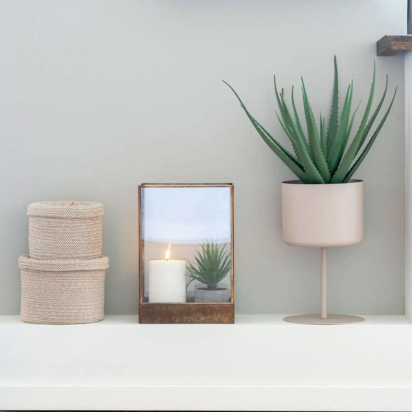 Vtwonen Artichok Yannick Staande Metalen Plantenbak Beige