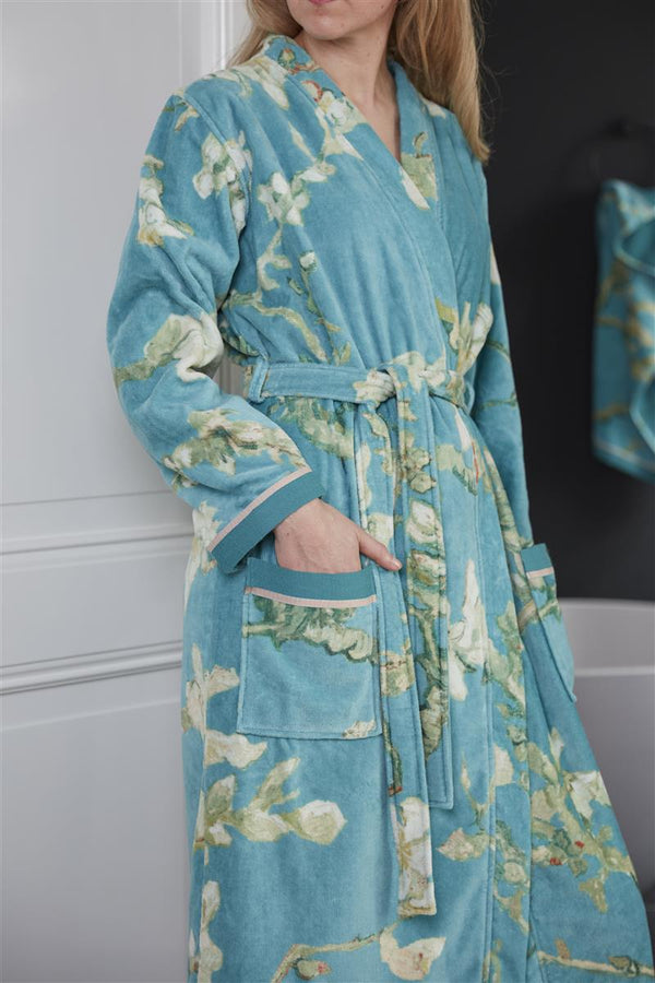 Vtwonen Beddinghouse X Van Gogh Museum Badjas Blossom - L - Blauw
