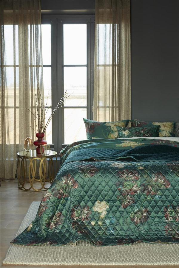 Vtwonen Beddinghouse X Van Gogh Museum Peonies Bedsprei - 260x260 Cm - Groen