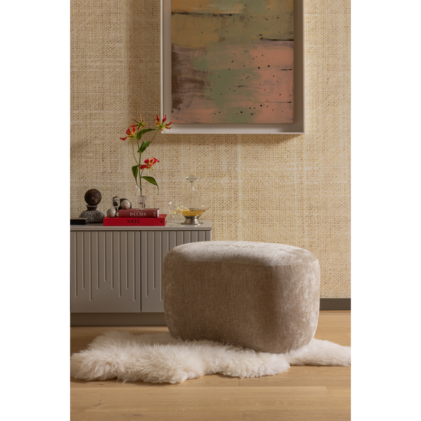 Vtwonen BePureHome Poef Popular - Polyester - Naturel - 46x73x49