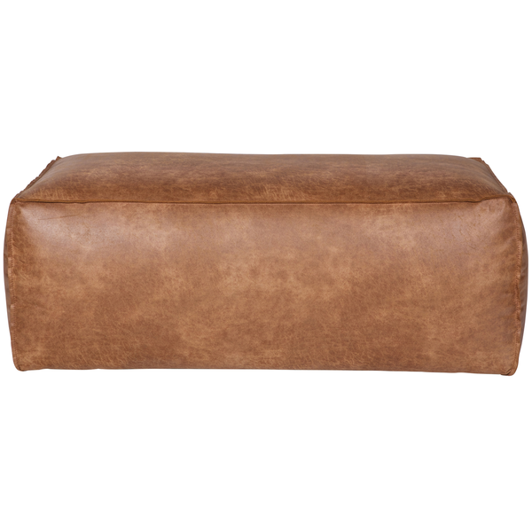 vtwonen BePureHome poef Rodeo - Recycle Leer - Cognac - 43x120x60