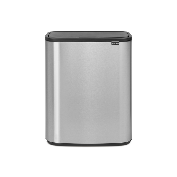 vtwonen Bo Touch Bin met 2 binnenemmers 2 x 30 liter - Matt Steel Fingerprint Proof