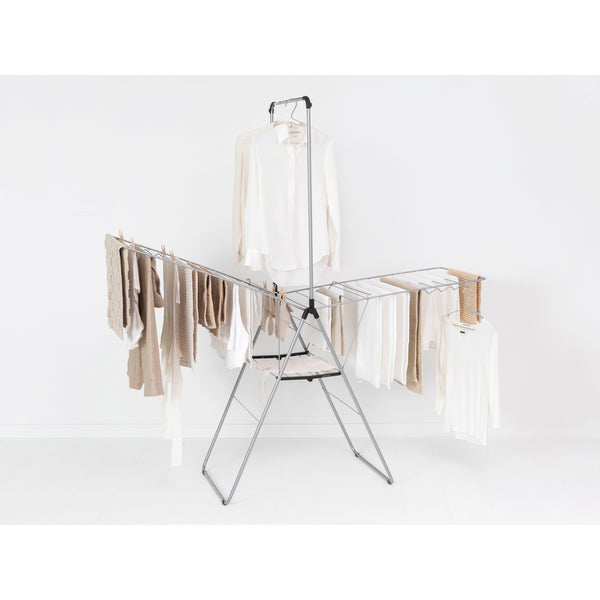 Vtwonen Brabantia Droogrek - 25M - Met Stang - Metallic Grey