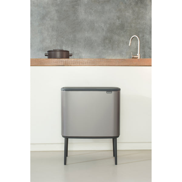 Vtwonen Brabantia Prullenbak Bo Touch Bin - 3x11L - Platinum
