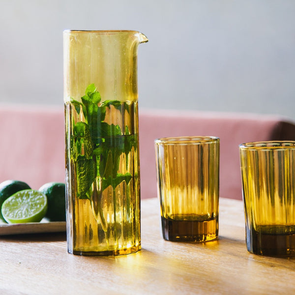 Vtwonen Brût Homeware Karaf Reed - Amber - Gerecycled Glas