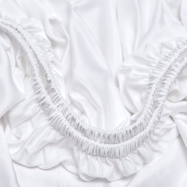 Vtwonen Coco & Cici - Tencel Sateen Hoeslaken 60 X 120 Cm - 1 Persoons Beddengoed - Kinderbeddengoed - Lyocell - Hypoallergeen & Extra Zacht - Wit