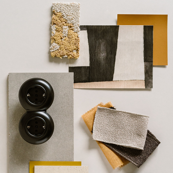 Vtwonen De Oude Schakelaar 2-voudig Stopcontact - Mat Zwart - Rond