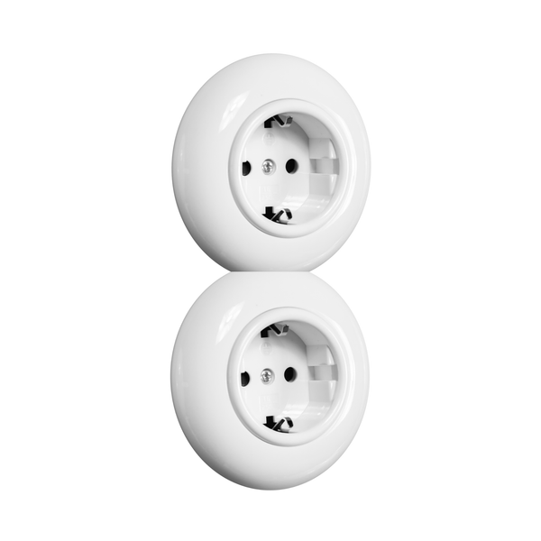 Vtwonen De Oude Schakelaar 2-voudig Stopcontact - Wit - Rond