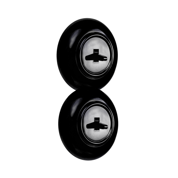 Vtwonen De Oude Schakelaar 2-voudige Schakelaar - Mat Zwart - Rond