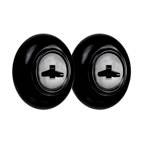 vtwonen De Oude Schakelaar 2-voudige schakelaar - mat zwart - rond