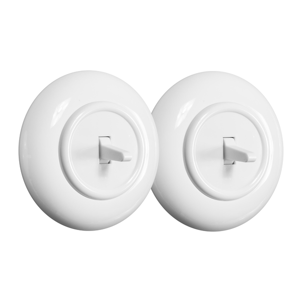 vtwonen De Oude Schakelaar 2-voudige schakelaar - wit - rond