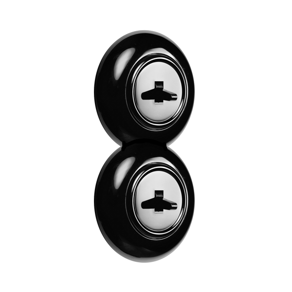 Vtwonen De Oude Schakelaar 2-voudige Schakelaar - Zwart - Rond