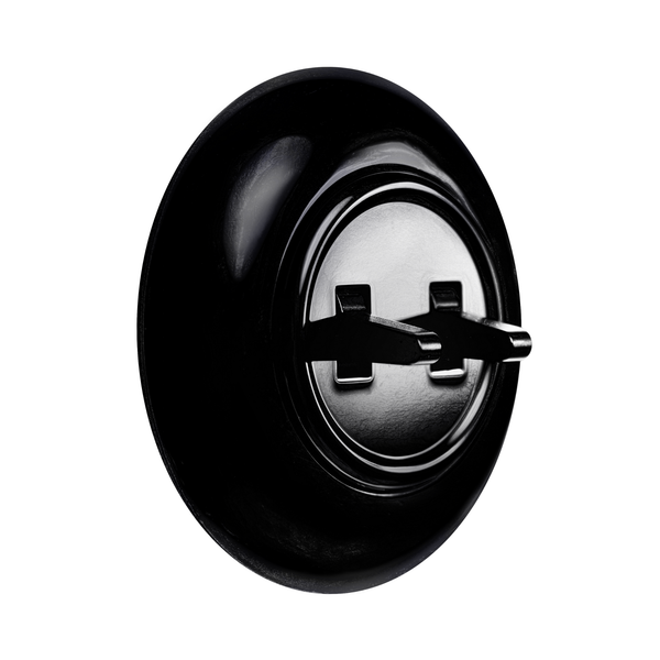 Vtwonen De Oude Schakelaar Dubbele Schakelaar - Mat Zwart - Rond