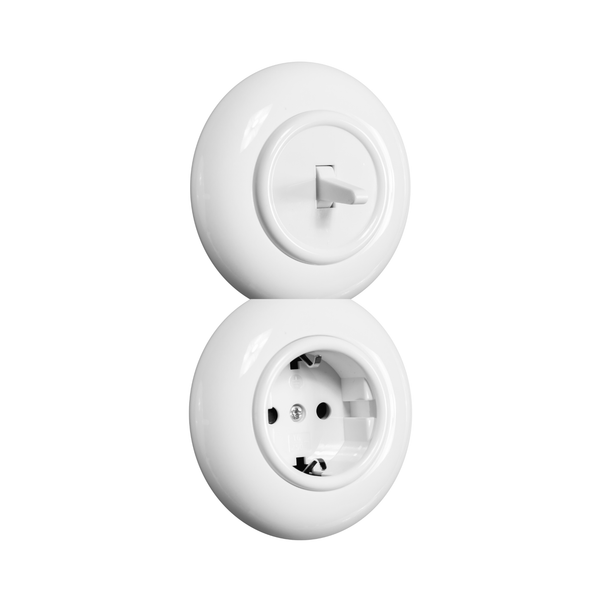Vtwonen De Oude Schakelaar Schakelaar En Stopcontact - Wit - Rond