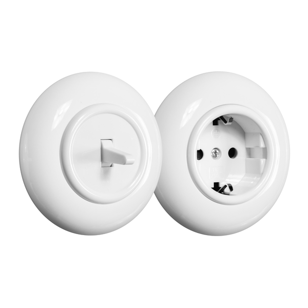 vtwonen De Oude Schakelaar schakelaar en stopcontact - wit - rond