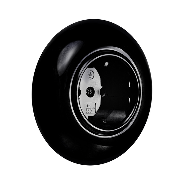 vtwonen De Oude Schakelaar stopcontact - mat zwart - rond