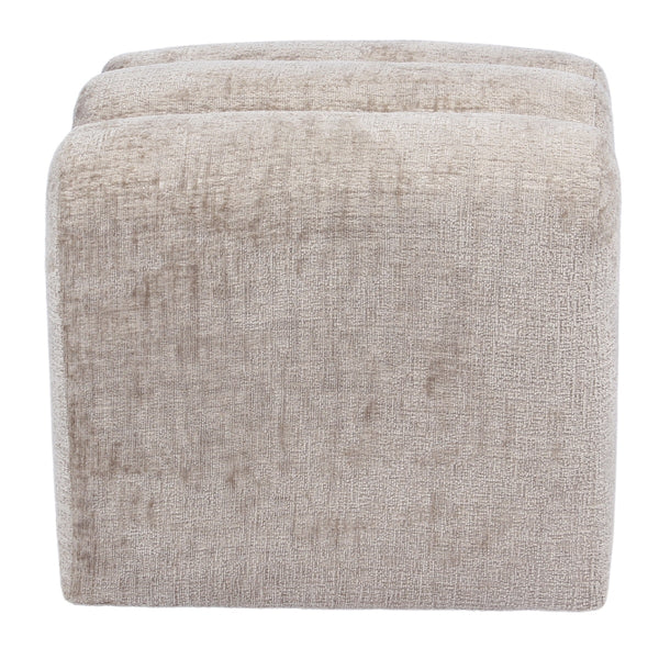 Vtwonen DÉJA Living Poef Lavia - Taupe - Stof - 45x45x40cm