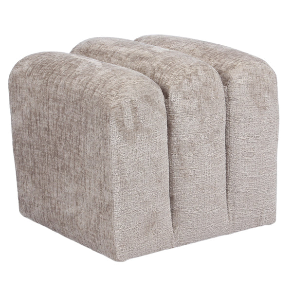 Vtwonen DÉJA Living Poef Lavia - Taupe - Stof - 45x45x40cm