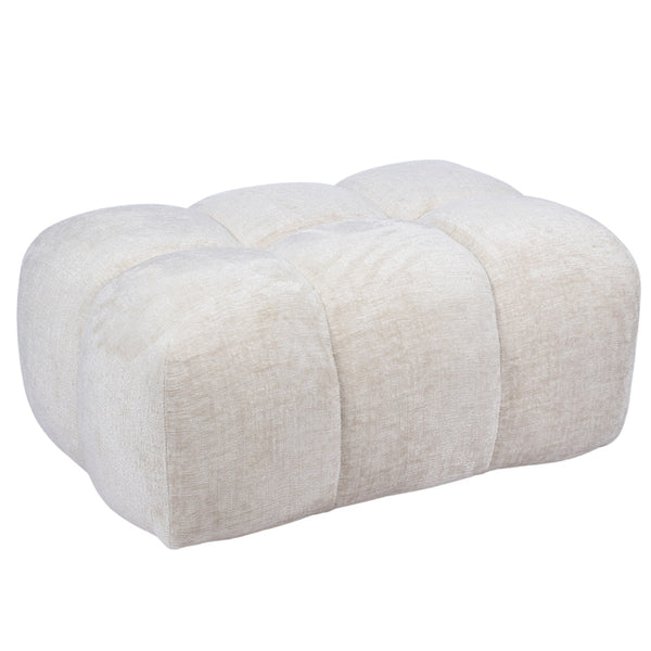 vtwonen DÉJA Living Poef Maël - Beige - Stof - 90x64x44cm