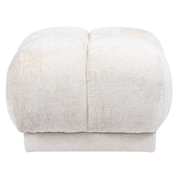 Vtwonen DÉJA Living Poef Timéo - Beige - Stof - 64x64x41cm