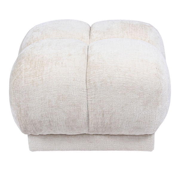 Vtwonen DÉJA Living Poef Timéo - Beige - Stof - 64x64x41cm