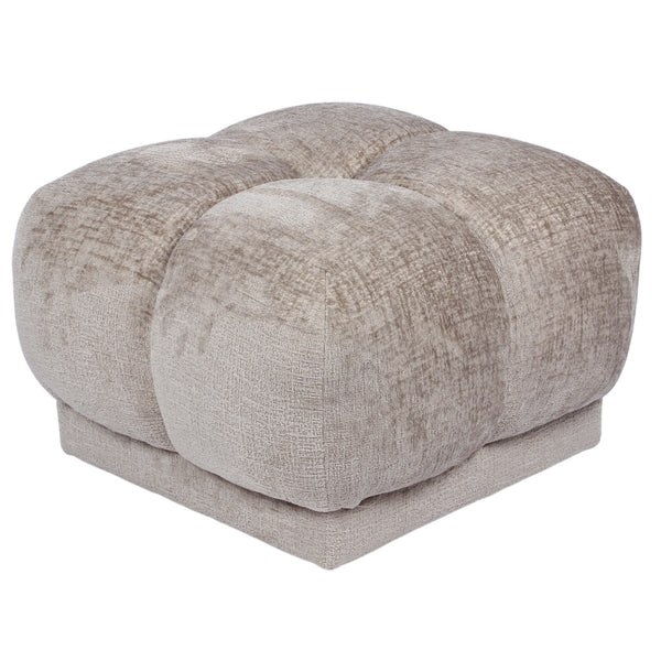 vtwonen DÉJA Living Poef Timéo - Taupe - Stof - 64x64x41cm