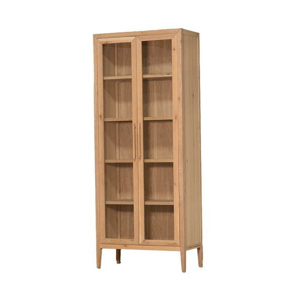 vtwonen DÉJA Living Vitrinekast Camille - Naturel - Eikenhout - 97x37x200cm