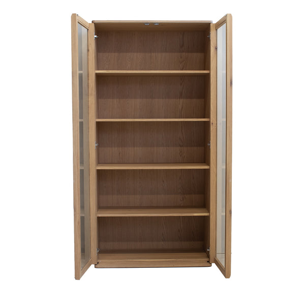 Vtwonen DÉJA Living Vitrinekast Juliette - Naturel - Eikenhout - 97x48x200cm