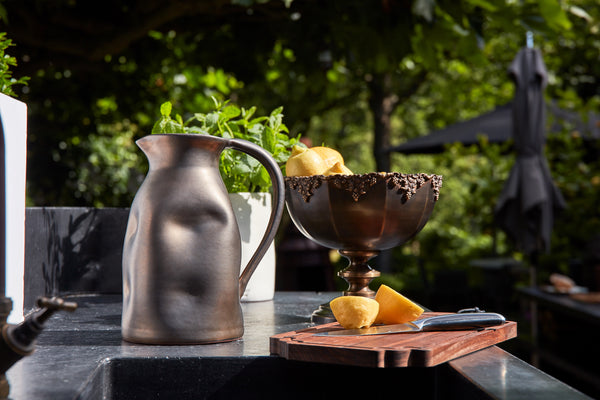 Vtwonen Dutchdeluxes Karaf - Handgemaakt - Aardewerk In Platinum