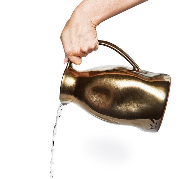 Vtwonen Dutchdeluxes Luxe Karaf - Aardewerk - Keramiek - Handgemaakt - Anti-drup - Platinum