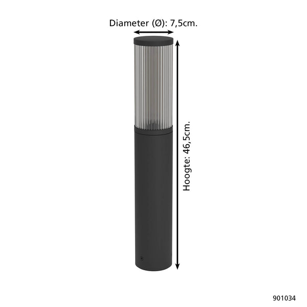 Vtwonen EGLO Sokkellamp Salle - E27 - 46 5 Cm - Smoke - Zwart