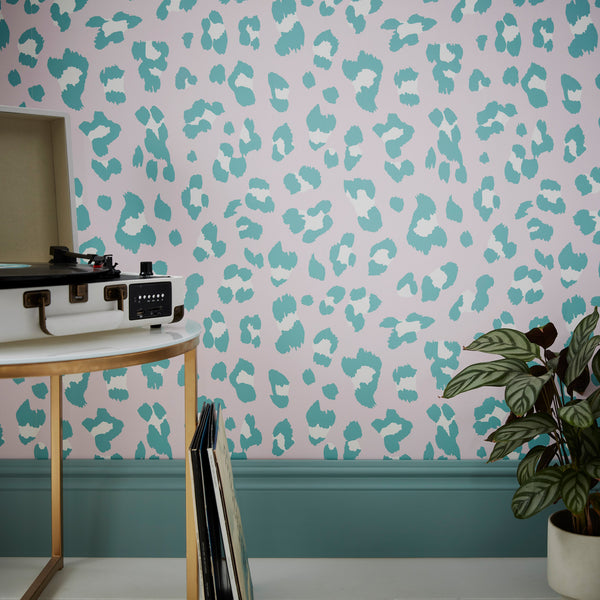 Vtwonen Envy Vliesbehang Big Cat Bubblegum Roze/blauw 10mx52cm