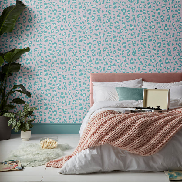 Vtwonen Envy Vliesbehang Big Cat Bubblegum Roze/blauw 10mx52cm