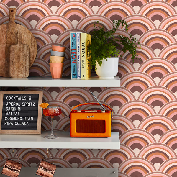 Vtwonen Envy Vliesbehang Curve Earth Roze 10mx52 Cm