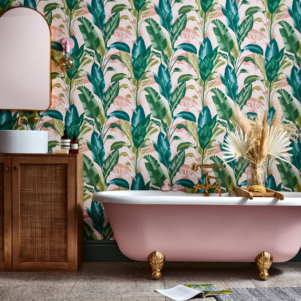 Vtwonen Envy Vliesbehang Leaf It Out Sunrise Roze/groen 10mx52 Cm