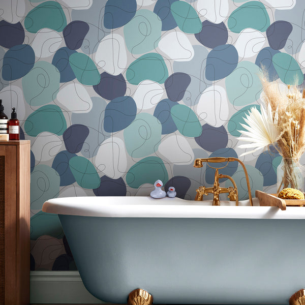 Vtwonen Envy Vliesbehang Mood The Blues Blauw/wit 10mx52cm