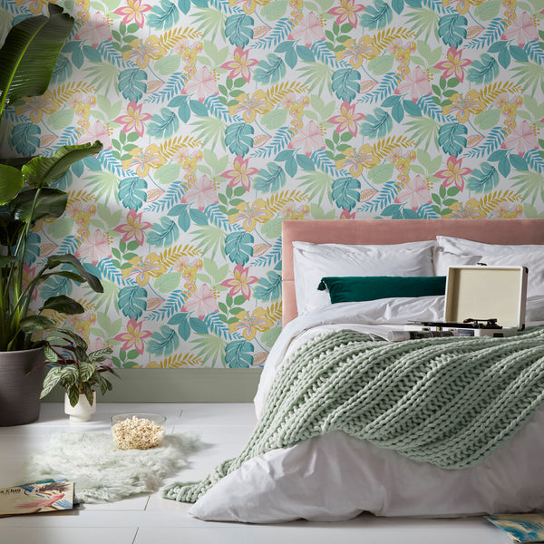 Vtwonen Envy Vliesbehang Vliesbehang So Exotic Day Wit 10mx52cm