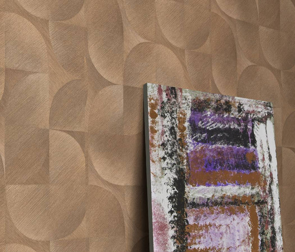 Vtwonen Erismann Behang Halve Cirkels In Retro Stijl Bruin - 53 Cm X 10.05 M - 661628