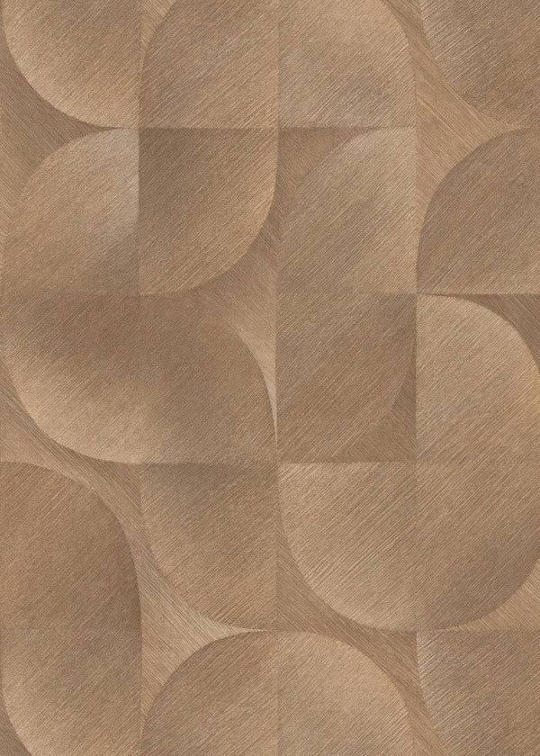 Vtwonen Erismann Behang Halve Cirkels In Retro Stijl Bruin - 53 Cm X 10.05 M - 661628