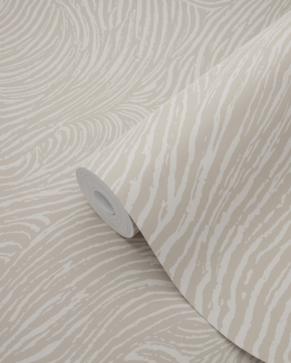 Vtwonen ESTAhome Behang 3d Golvende Lijnen Taupe - 50 X 900 Cm - 139661