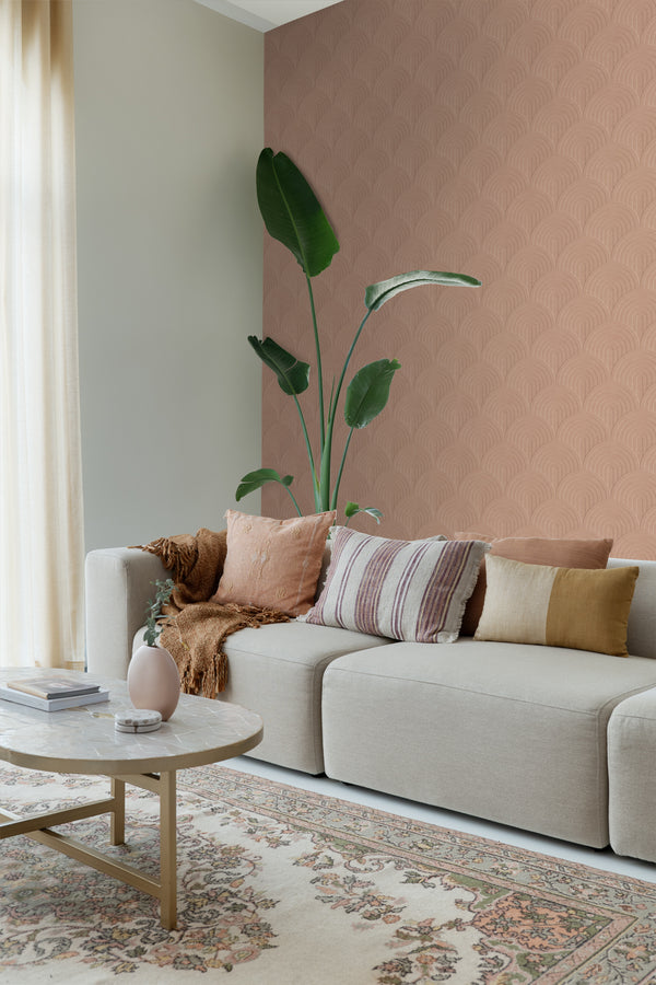 Vtwonen ESTAhome Behang 3D-motief Terracotta Roze - 50 X 900 Cm - 131110