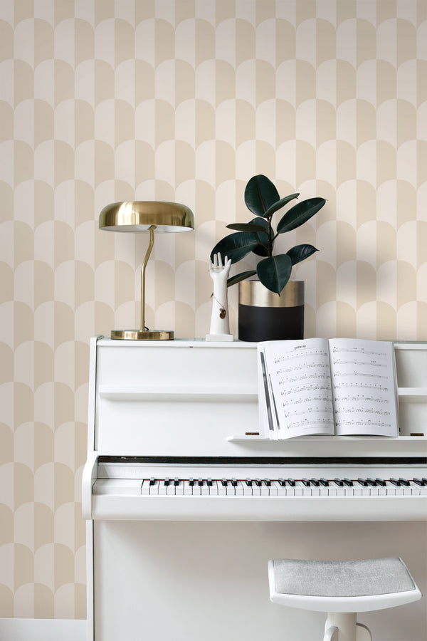 Vtwonen ESTAhome Behang Art Deco Bogen Beige En Zandkleurig - 50 X 900 Cm - 139985