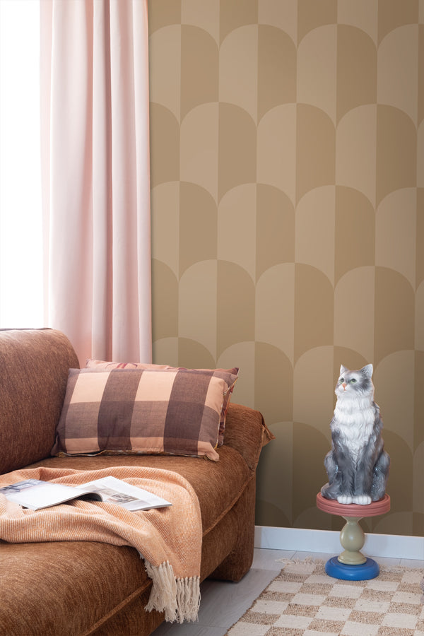 Vtwonen ESTAhome Behang Art Deco Bogen Donker Beige - 50 X 900 Cm - 131236