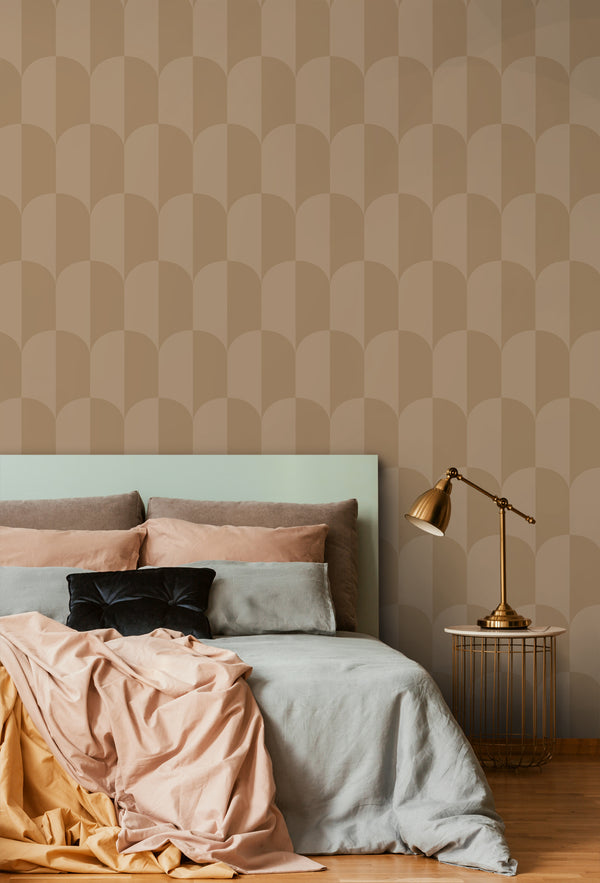 Vtwonen ESTAhome Behang Art Deco Bogen Donker Beige - 50 X 900 Cm - 131236