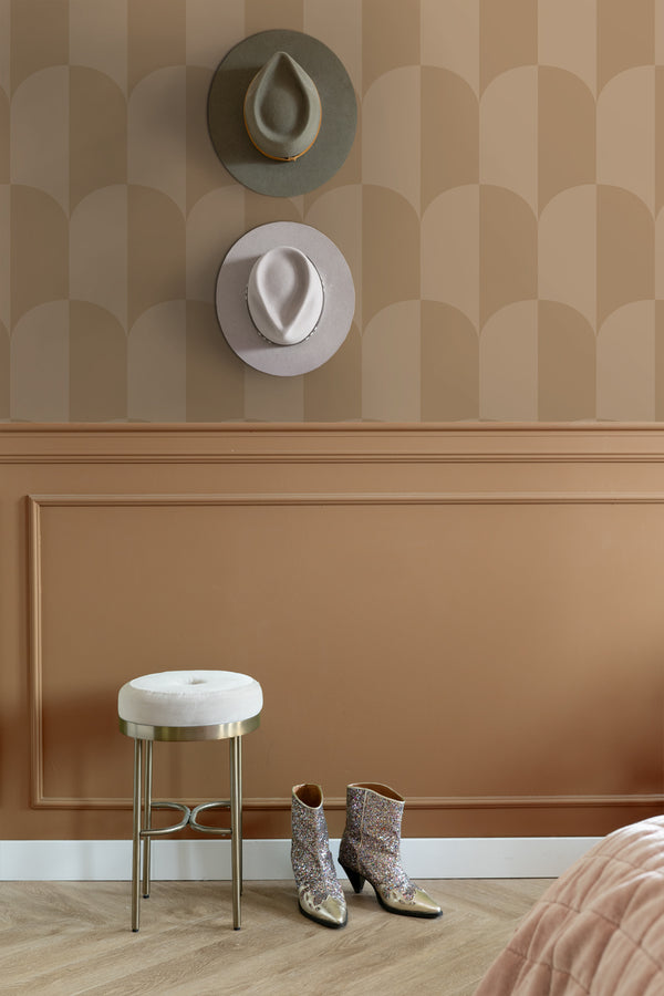 Vtwonen ESTAhome Behang Art Deco Bogen Donker Beige - 50 X 900 Cm - 131236