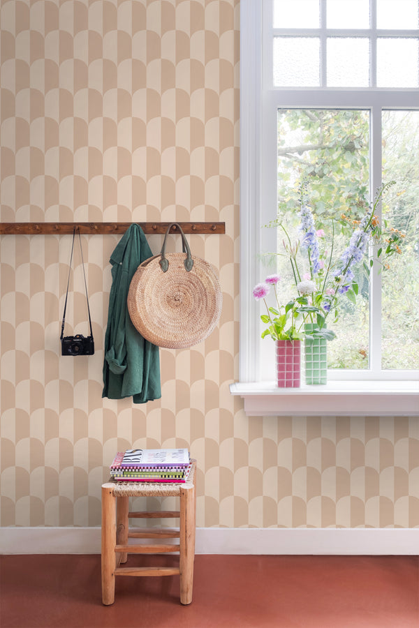 Vtwonen ESTAhome Behang Art Deco Bogen Poederroze - 50 X 900 Cm - 139988