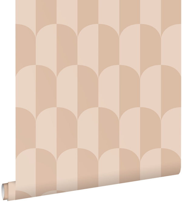 vtwonen ESTAhome behang art deco bogen poederroze - 50 x 900 cm - 139988