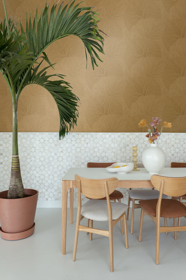 Vtwonen ESTAhome Behang Bladeren Okergeel - 50 X 900 Cm - 139914