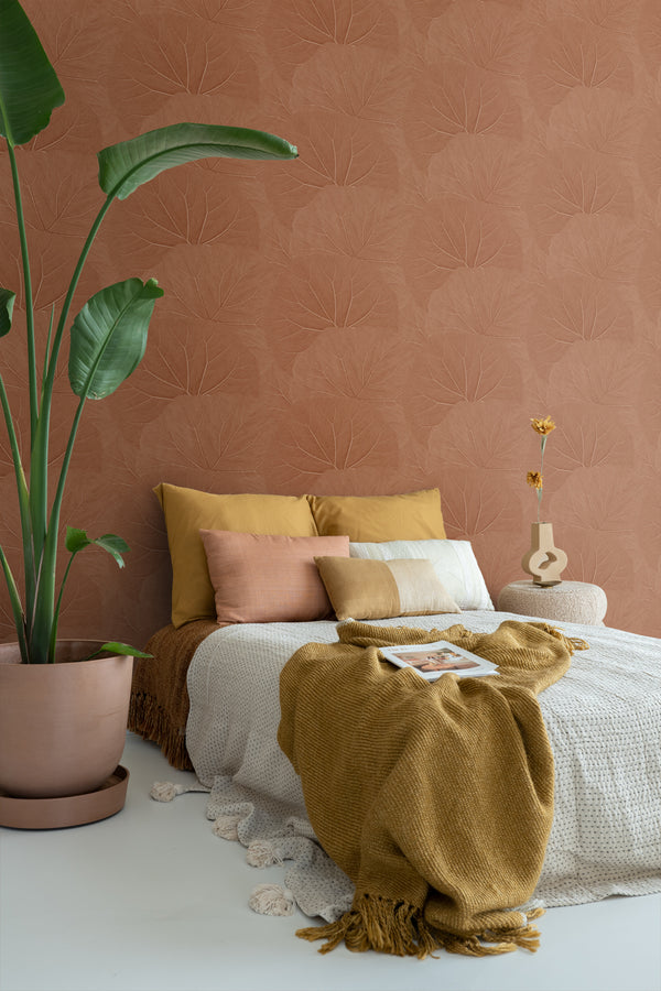 Vtwonen ESTAhome Behang Bladeren Terracotta - 0.53 X 10.05 M - 139915